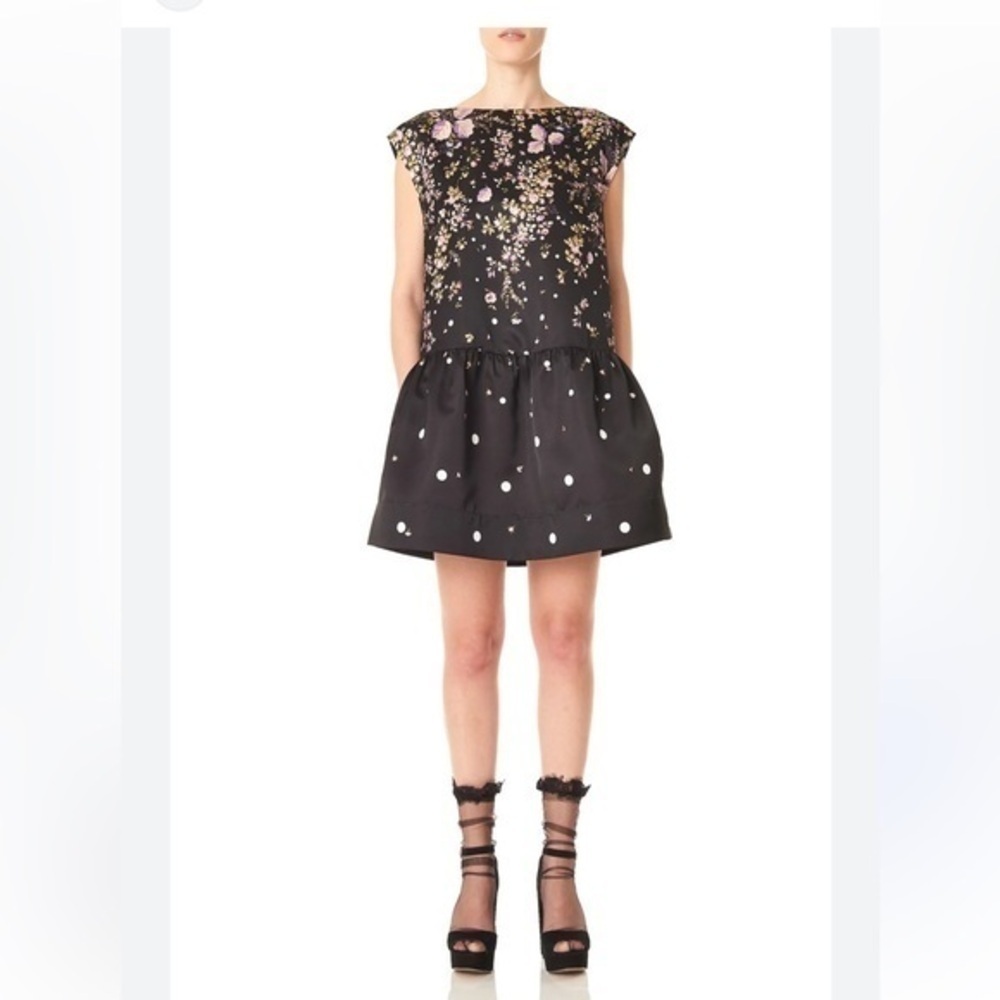 Amur Avril Black and Floral mini dress size 4
